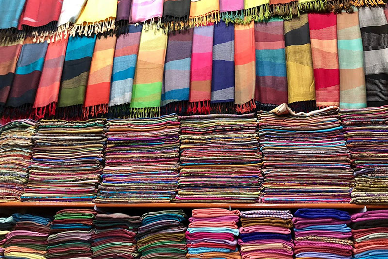 Colorful scarves for sale in Luxor, Egypt