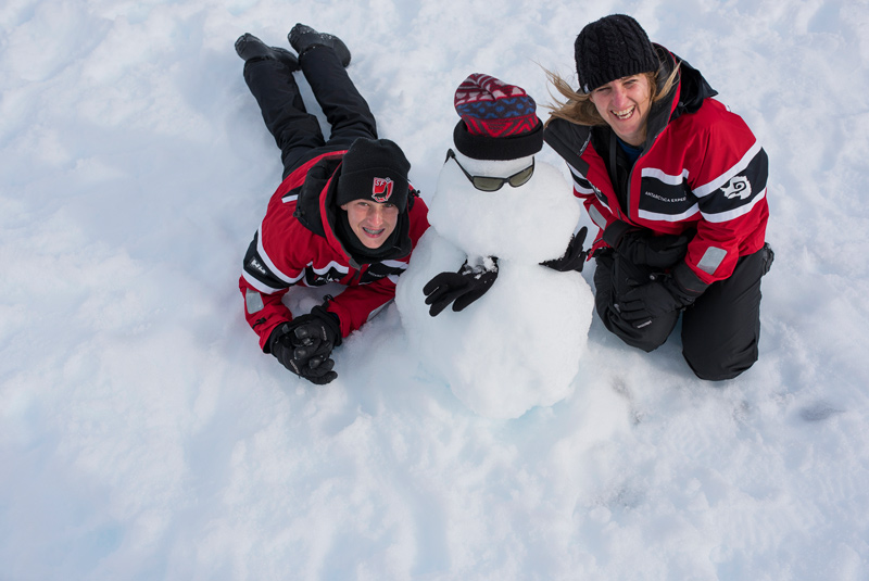 Building a snowman in Antarctica