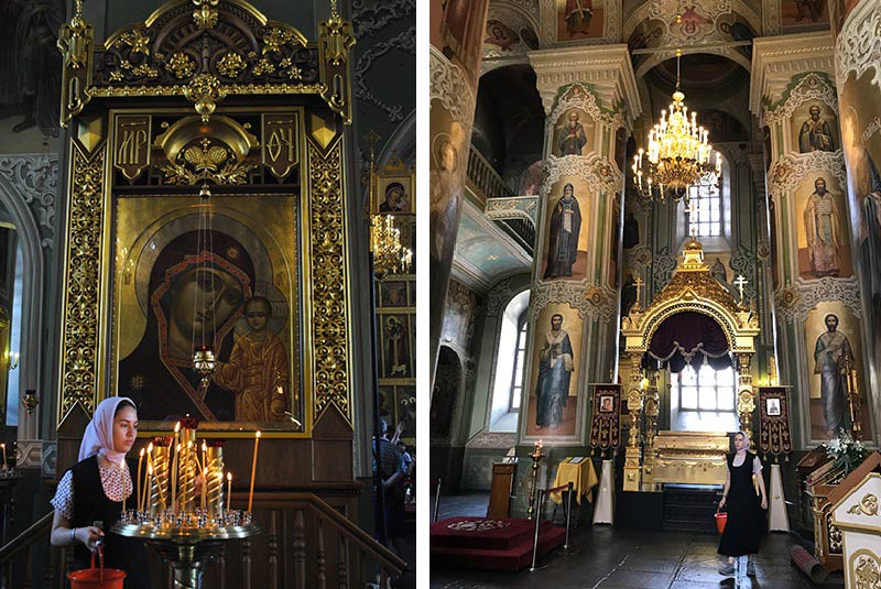 Beautiful interior of the Annunication Orthodox Cathedral in Kazan, Russia