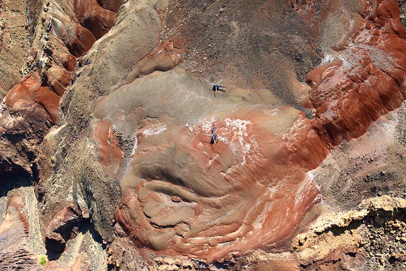 Two helicopters landed in the Suguta Valley in Kenya