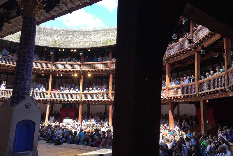 Column at the Globe theater