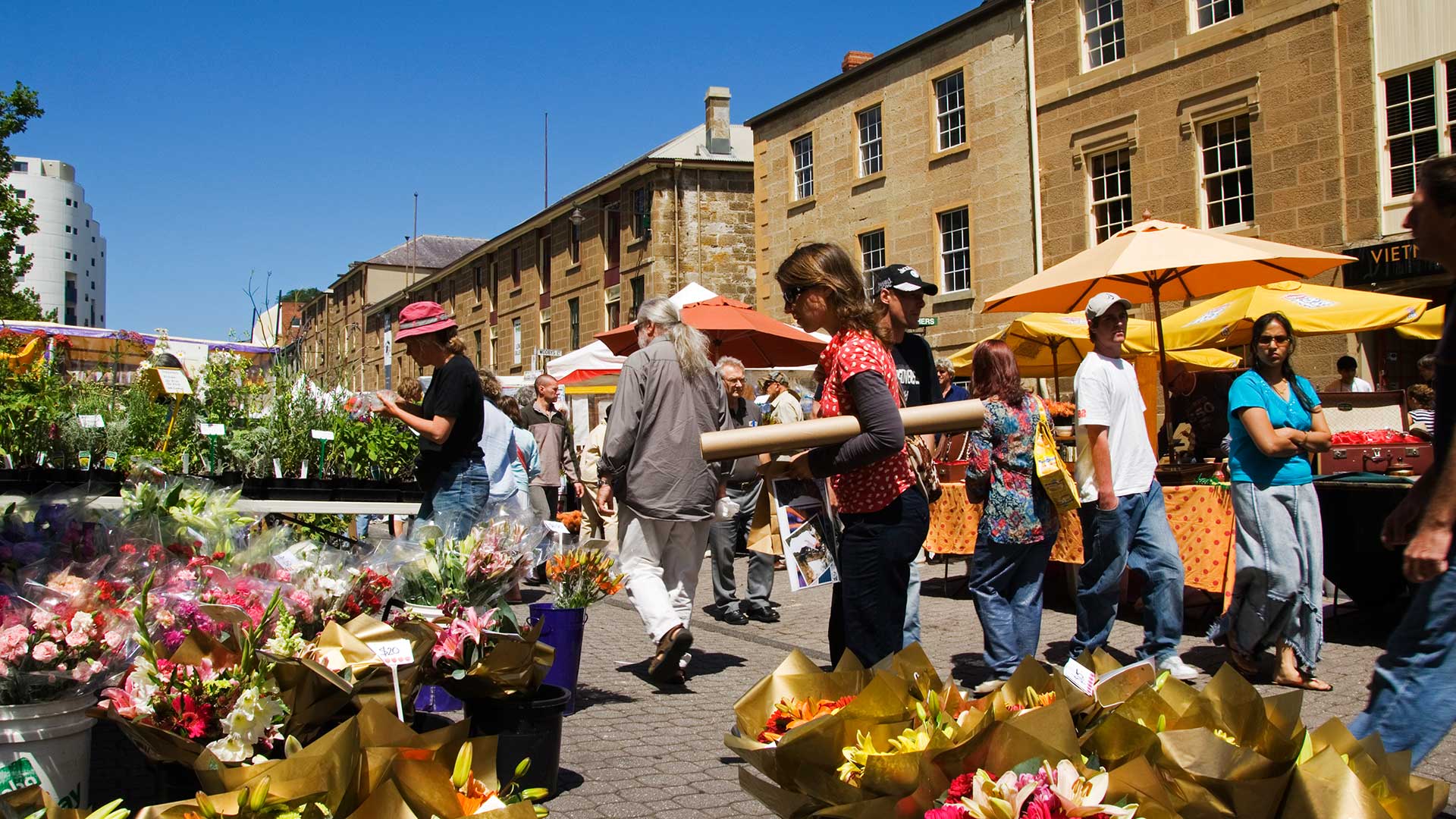 Salamanca Street. Market flower stall