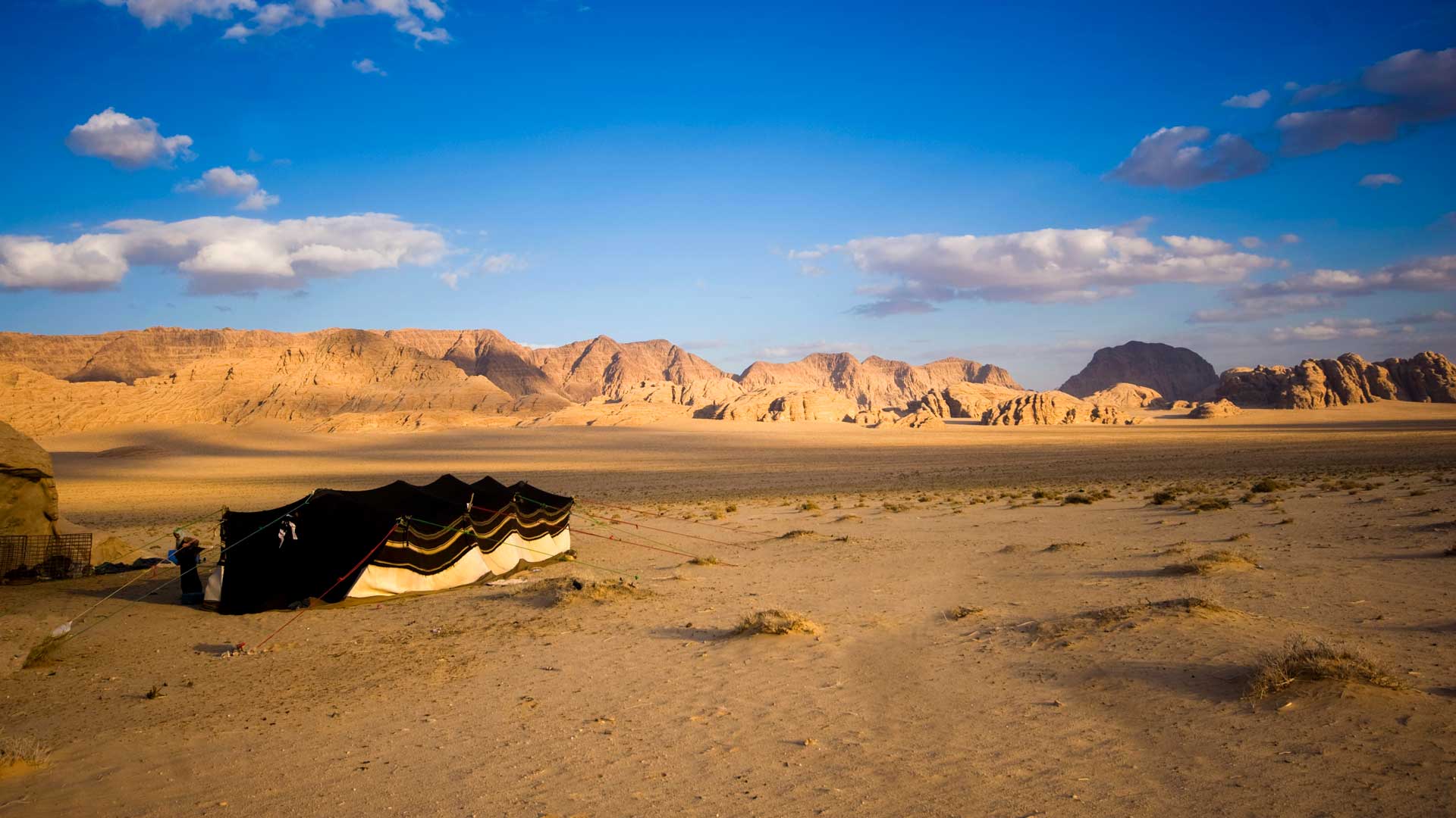 A Bedouin tent in the Wadi Rum desert, Jordan