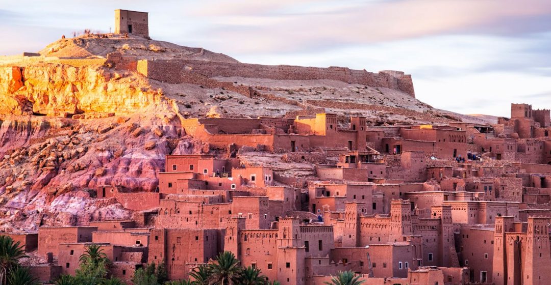 Scenic view of Ouarzazate’s historic kasbahs and desert landscape, a must-see highlight among Morocco destinations.