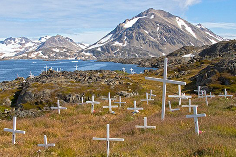 White crosses in Greenland.