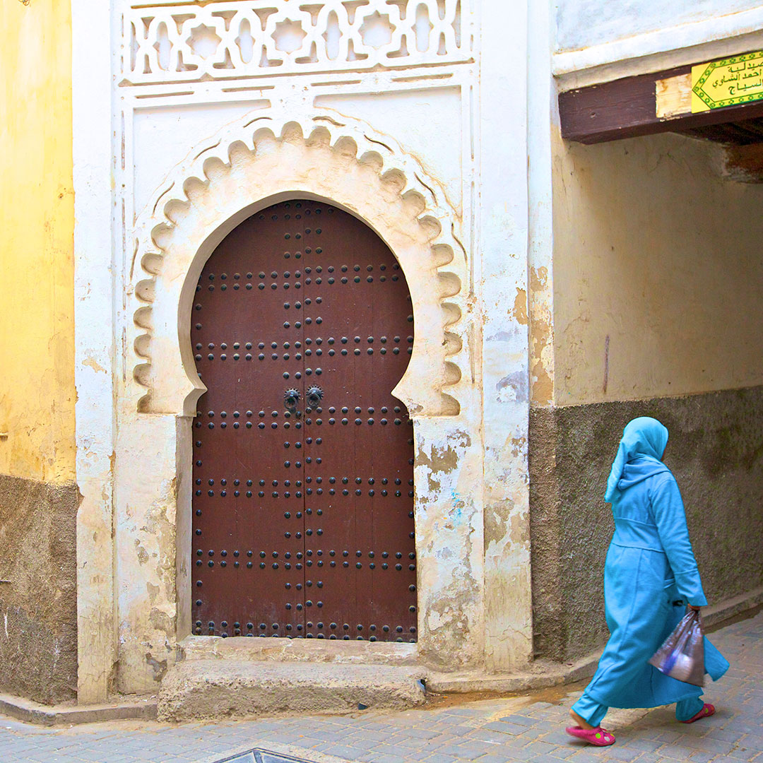 Woman In Traditional Costume, Medina, Fez, Morocco, North Africa