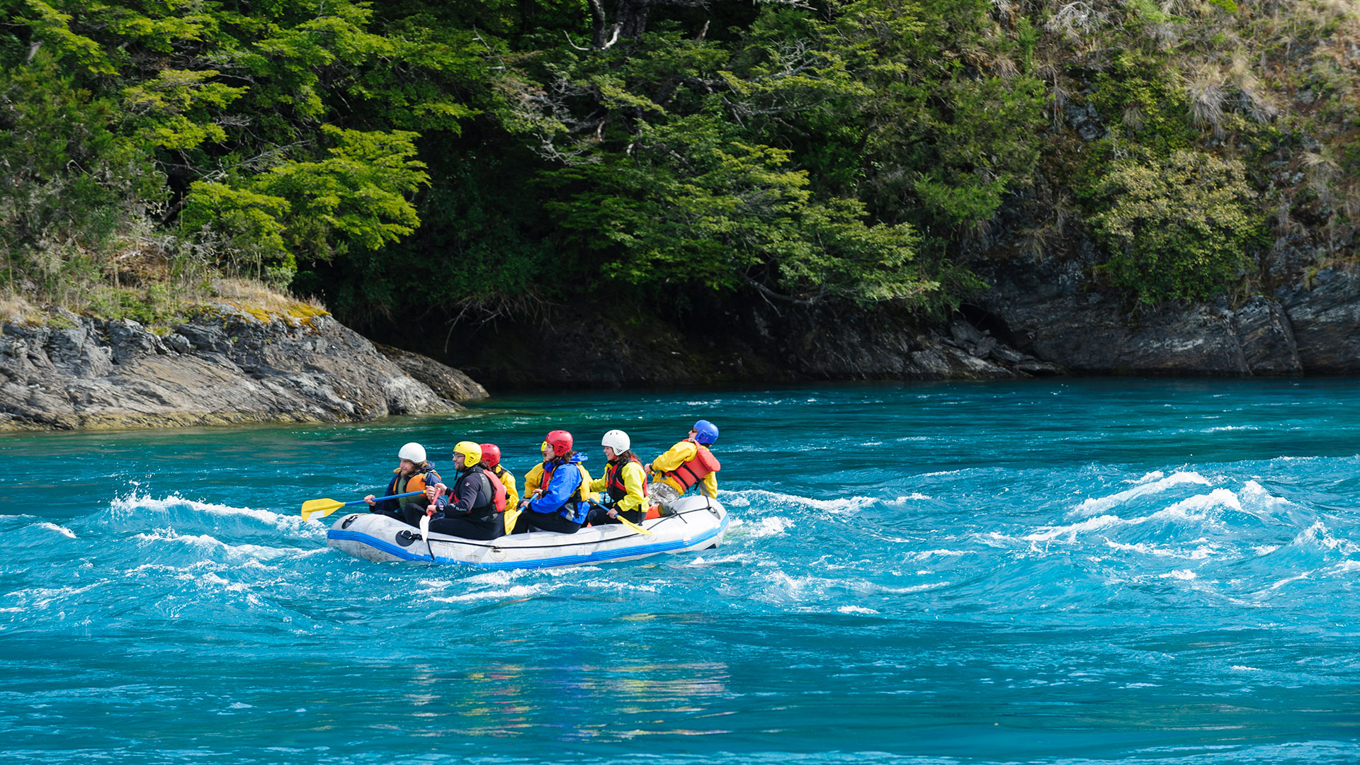 Rafting on the Baker River in the Aysen Region, Chile