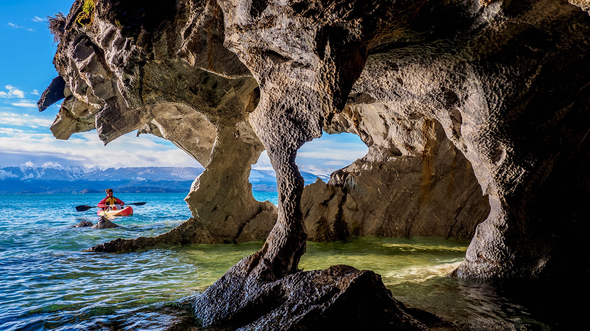 Kayaking in the Marble Caves, Aysen Region, Chile