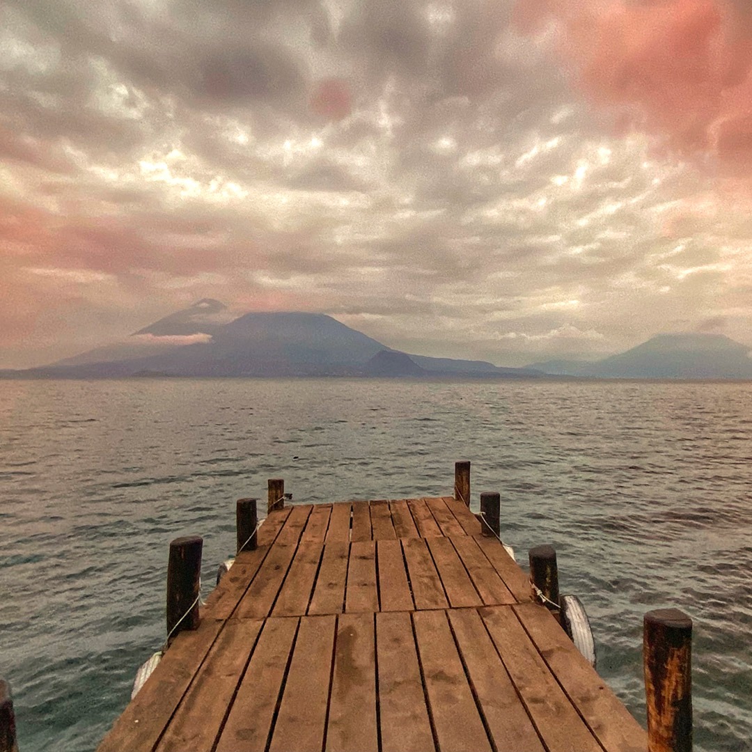 A dock on Lake Atitlan, Guatemala