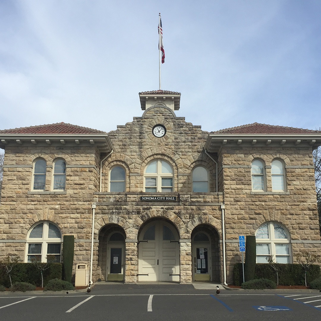 Town hall building in Sonoma, California