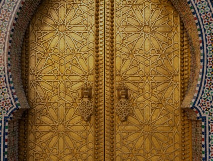 Gold door of the Royal Palace in Fes, Morocco