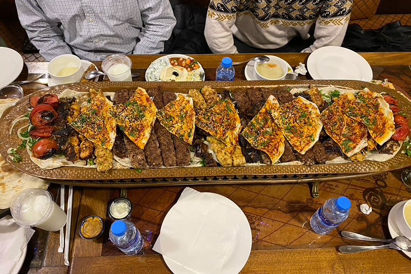 Kofta kebab with flatbread