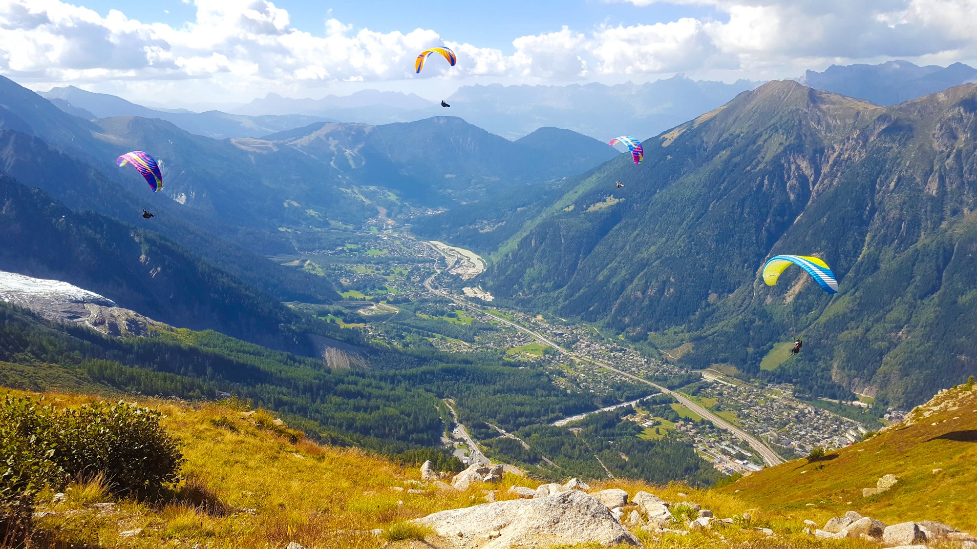 Travel Photo: Paragliders in Chamonix, France.